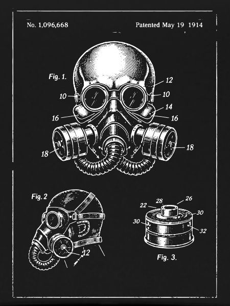 Illustration des Gasmasken-Bauplans