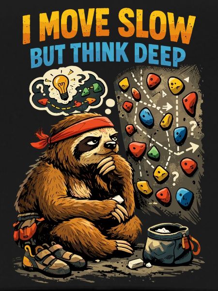 Sloth Bouldering – Comic Climbing Shirt