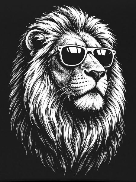 Löwe mit Sonnenbrille 