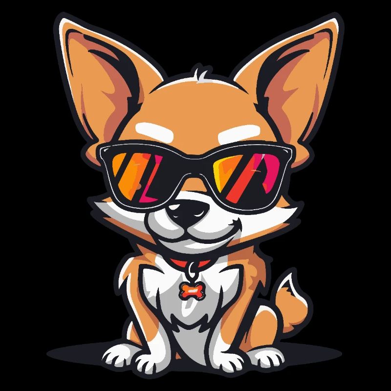 Chihuahua Hunde Cool Comic