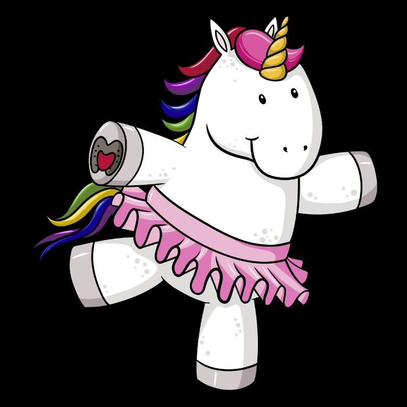 Tanzendes Comic Einhorn Regenbogen