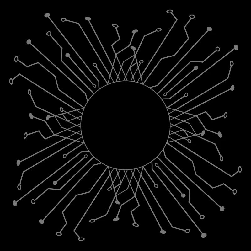 round circle logo design cool circuit wire date