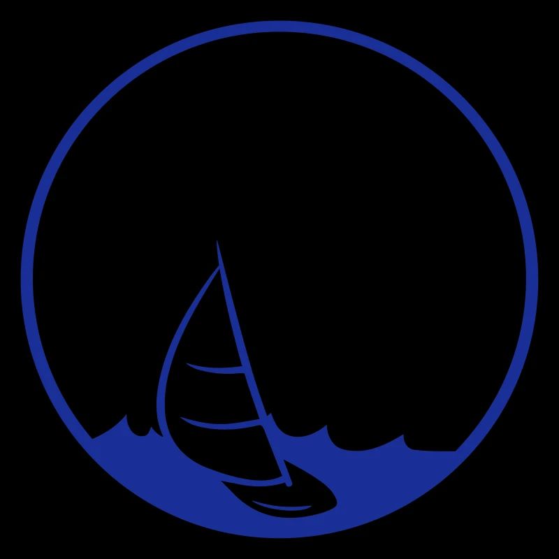 sun big round circle sea waves boat sailing sc