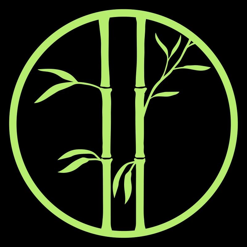 logo ring 2 bamboo plants circle round silhouette