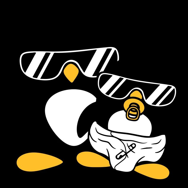 penguin father son daughter baby child pacifier win