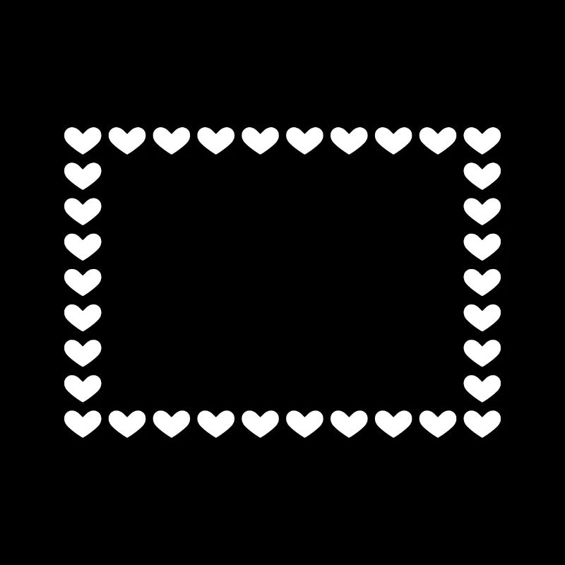 Rectangle frame heart customizable white