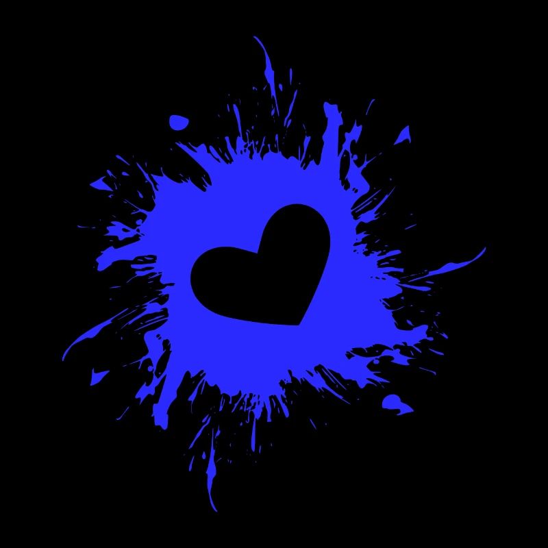 Heart stain ink blue