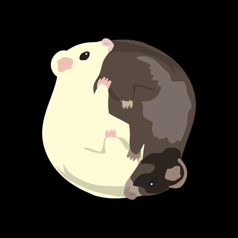 Yin Yang Schwarze und weiße Frettchen Geschenk