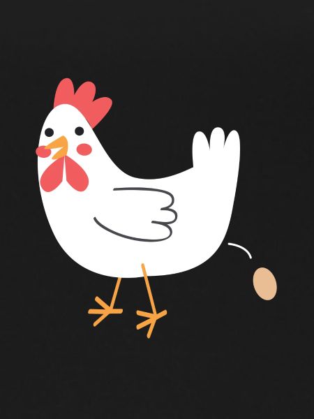 Chicken pooping an egg!
