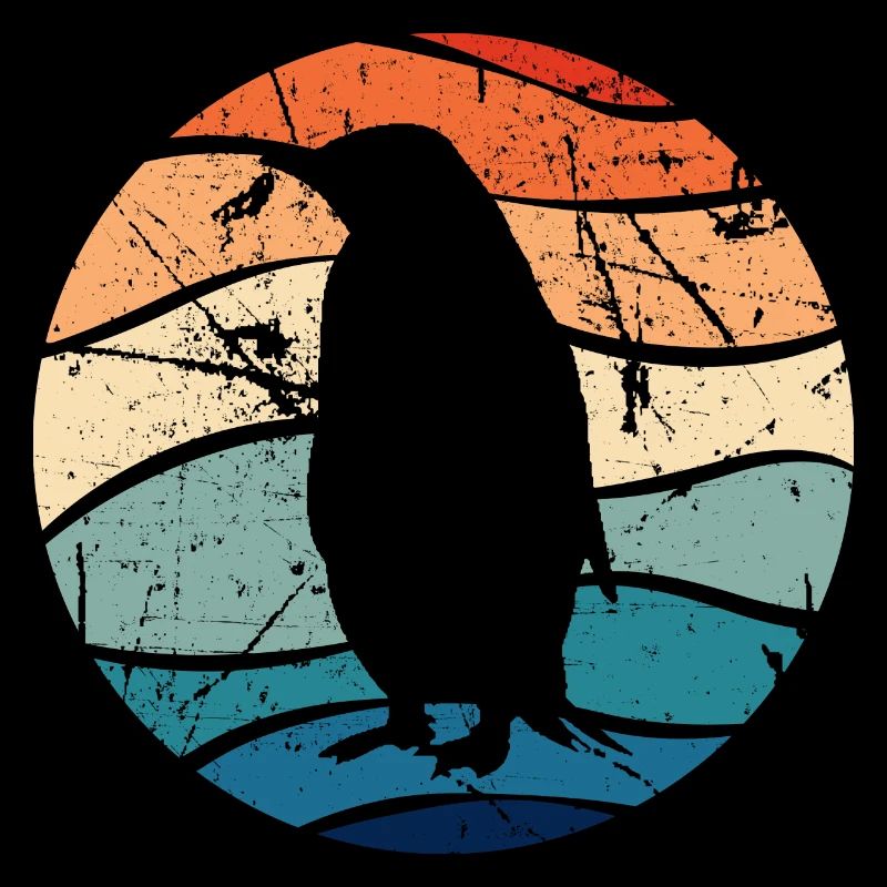 Pinguin Pinguine Tier Eis Vogel Retro Geschenk