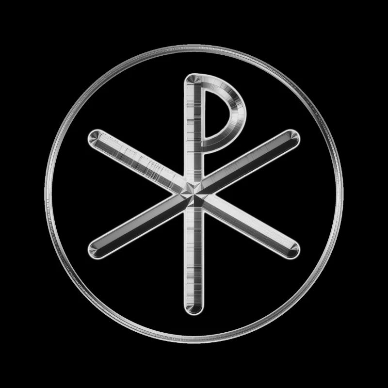 Christian Chi Rho Symbol in silver effect