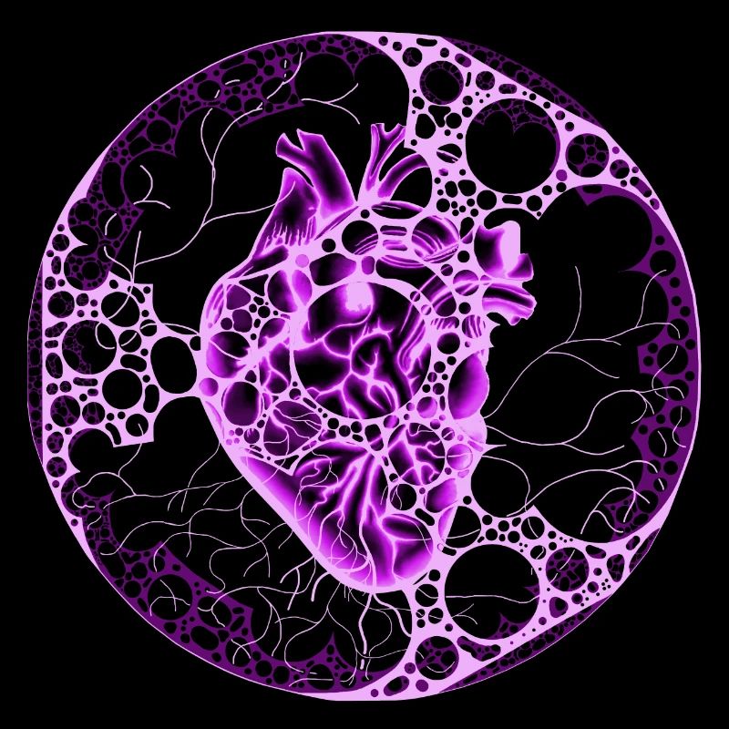 Coeur ,Sphère, Violet