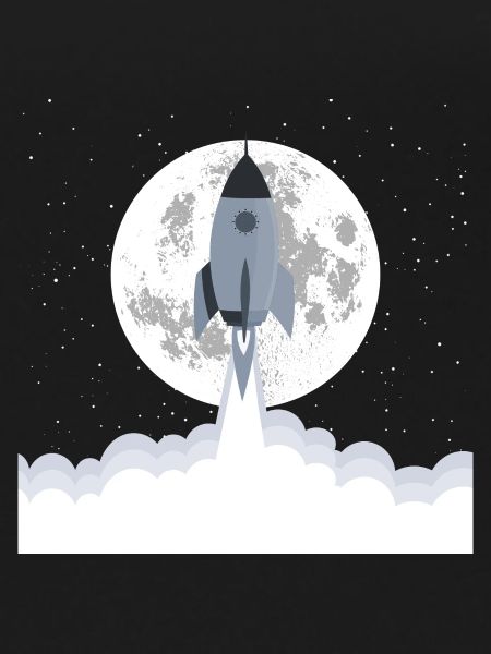 Grey rocket lift off