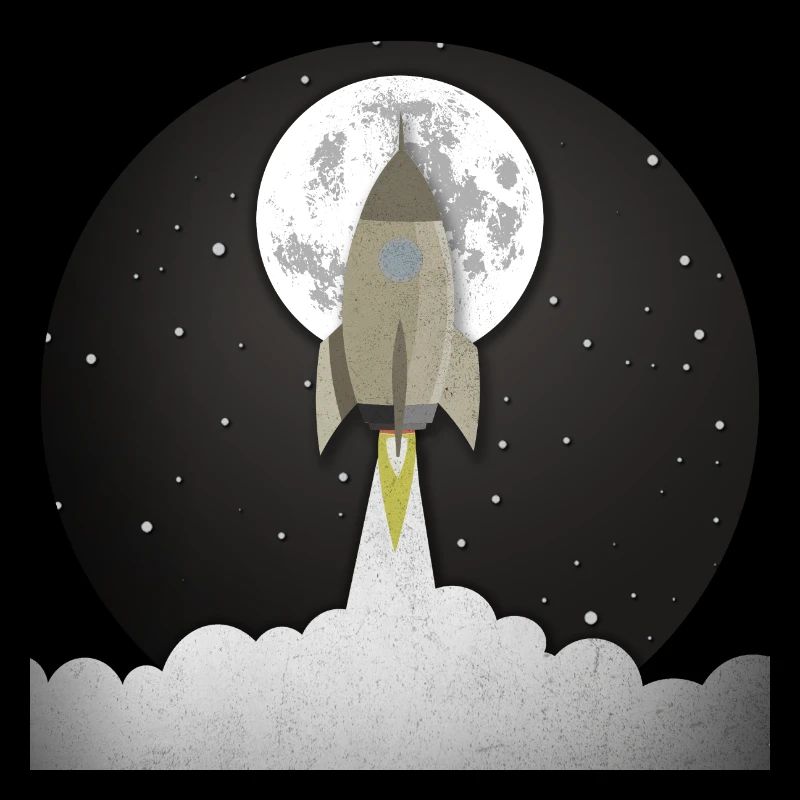 Round old rocket lift off