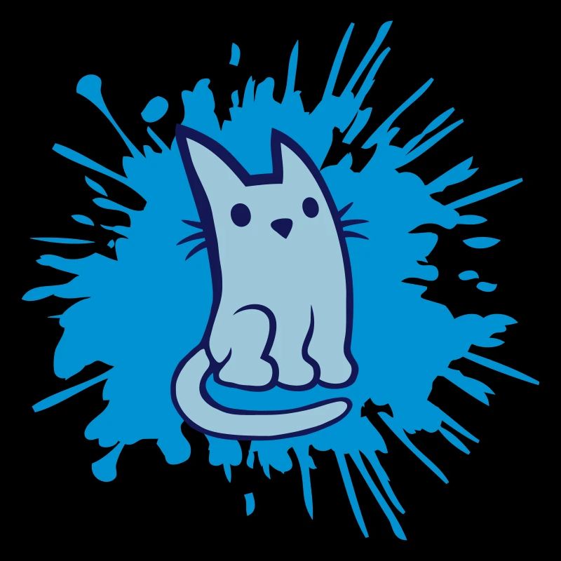 Color blobs mignon chat bande dessinée