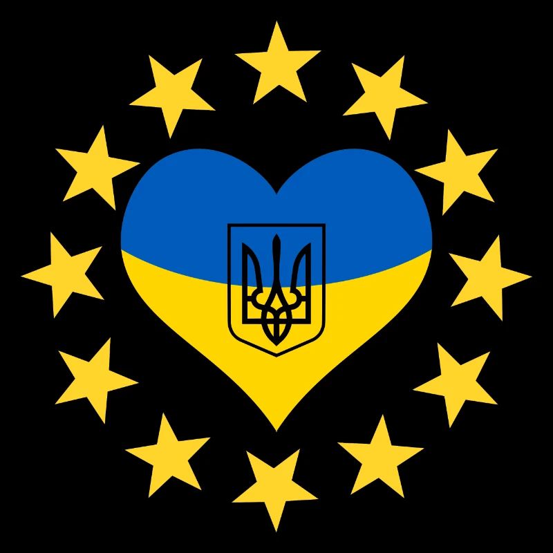 Das Herz der Ukraine mit den Sternen der EU