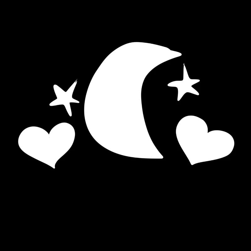 cœurs amour étoiles symbole de lune