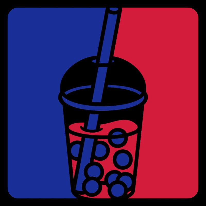 Blue Red Bubble Tea