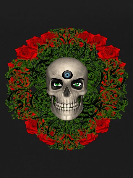 Skull with roses