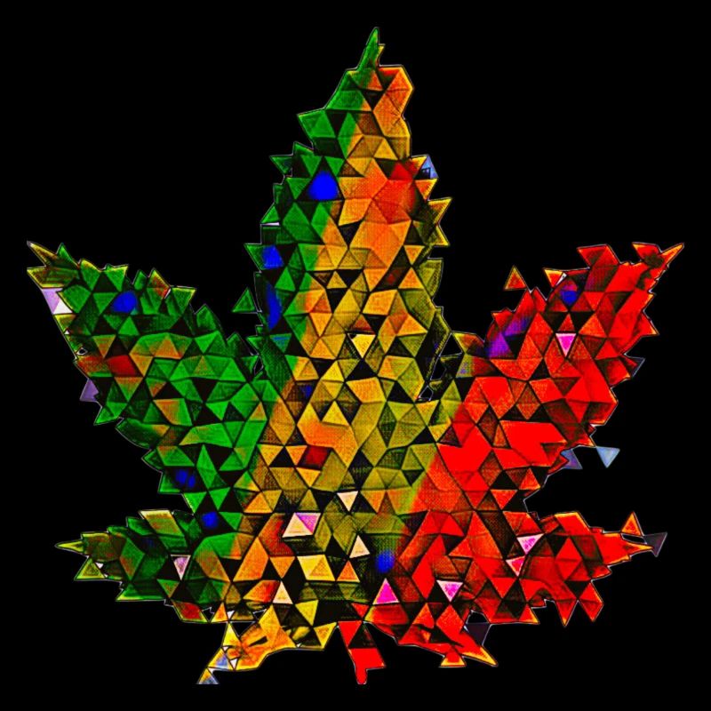 🥦 Feuille de chanvre - Low Poly - Version 🥦 Reggae Weed