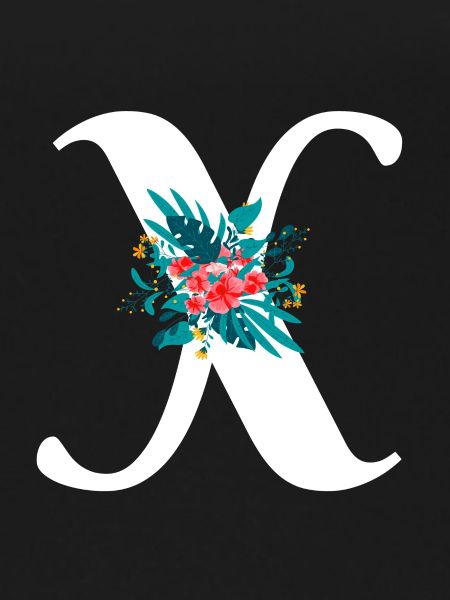 letter X flowered