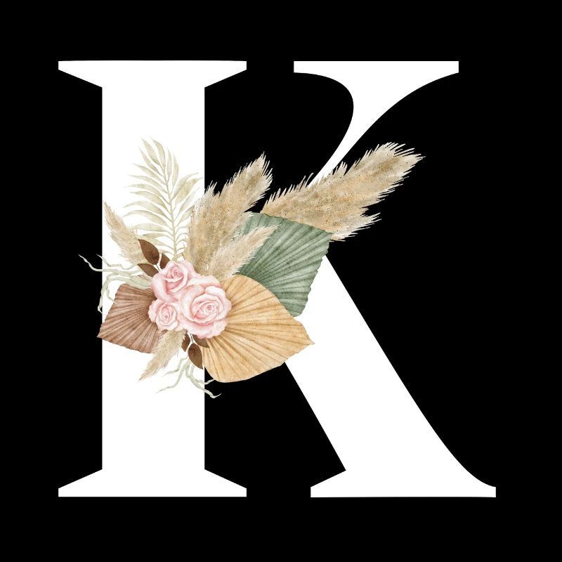 lettre K fleuris