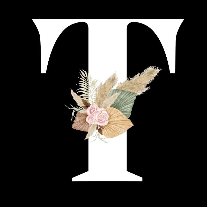 lettre T fleuris