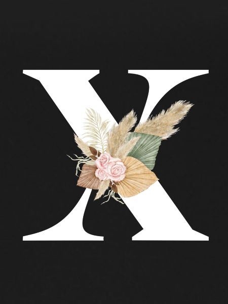 letter X flowered