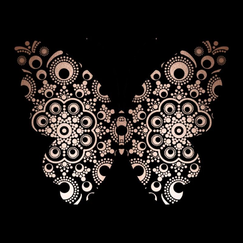 Conception de mandala papillon doré