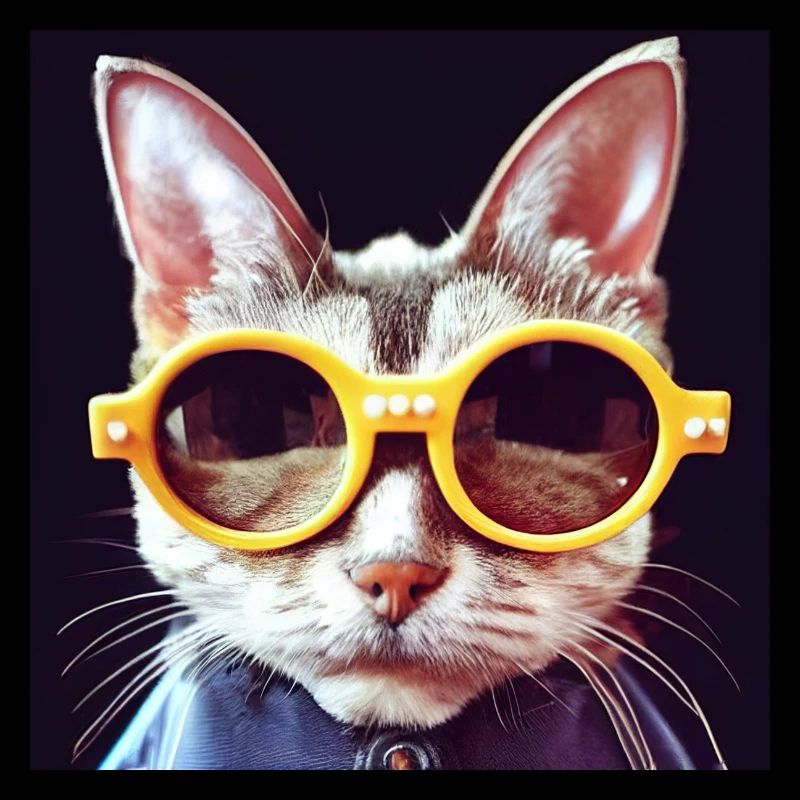 Drôle de chat avec des lunettes funky