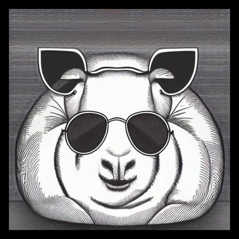 Lunettes de soleil cool cochon d’Inde design amusant 10