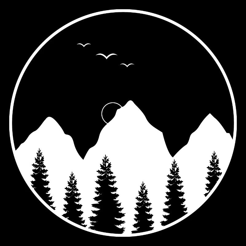 Landschaft in geometrischer runder Form
