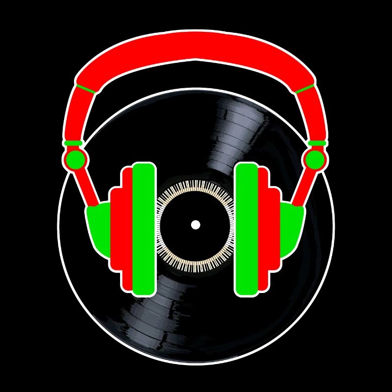 Kopfhörer auf Vinyl