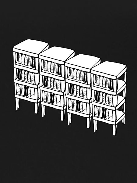 Bookcase reading books
