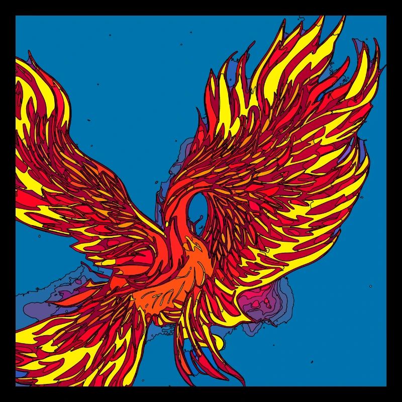 Illustration of a phoenix, vector style