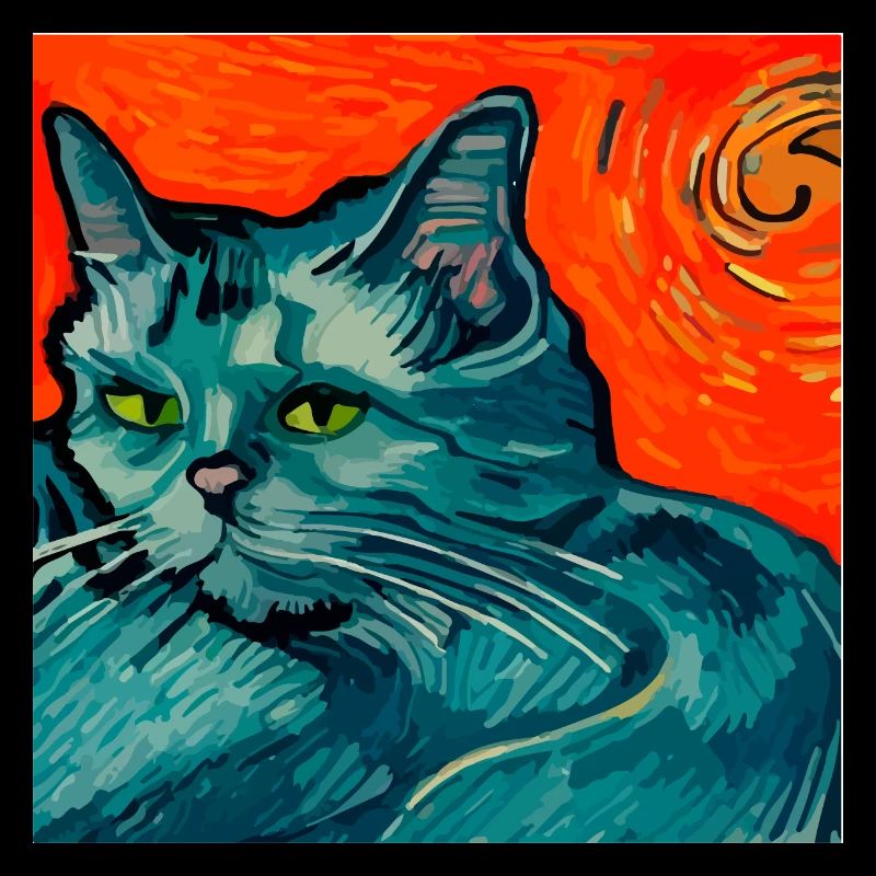 Katze gemalt von Van Gogh