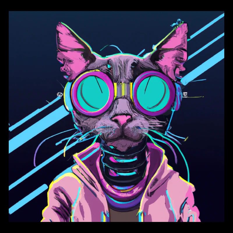 Cool cat with glasses