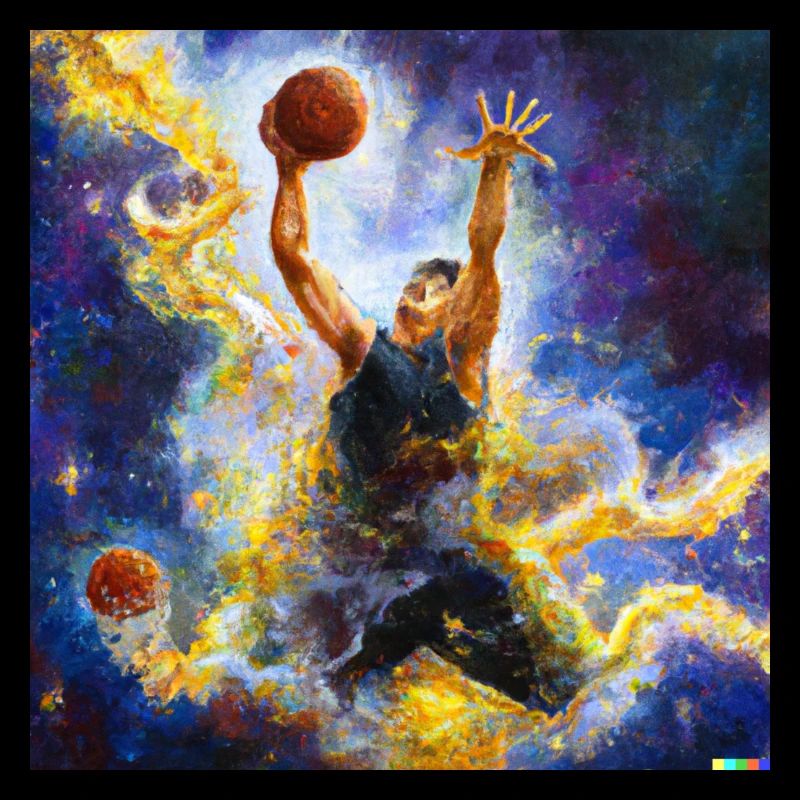 Ausdrucksstarke Malerei eines Basketballs