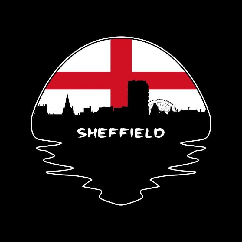 Sheffield Angleterre Drapeau Skyline Voyage Silhouette