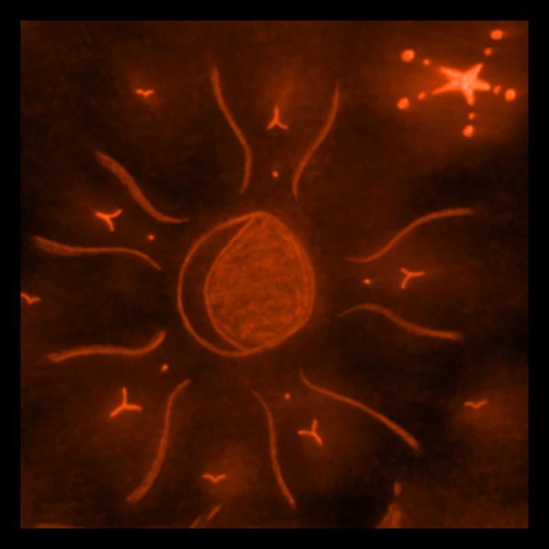 ORANGE STARRY MOON