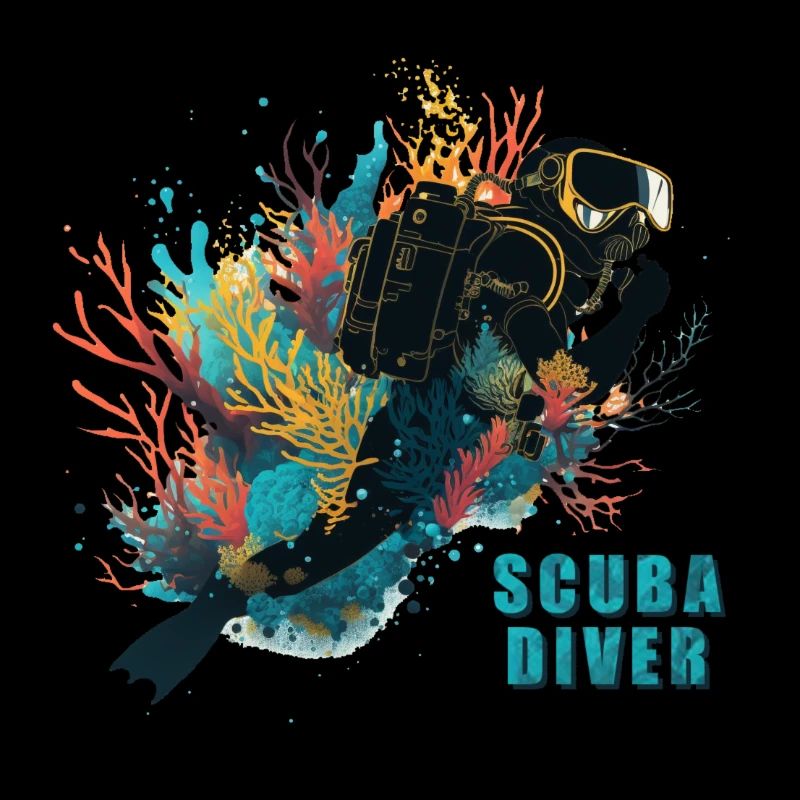 Scuba Diver- Coral Reef, Gift Idea, Atlantis