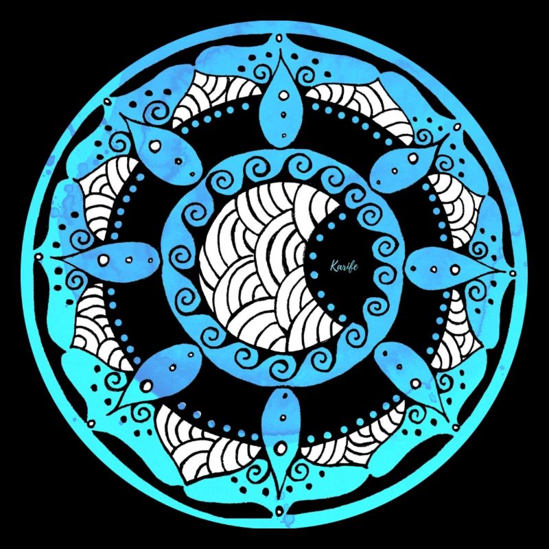 Karife Moon Mandala 4 turquoise round