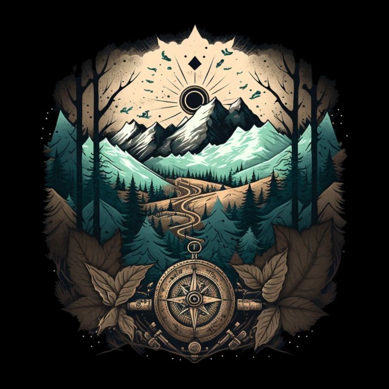 Mountains and compass 4
