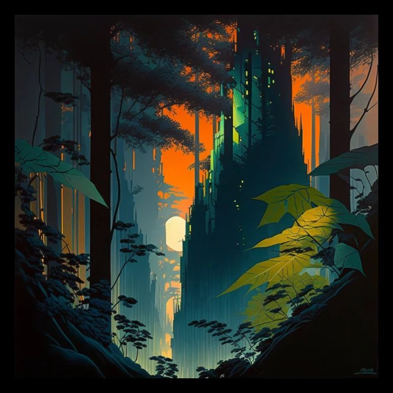 Lever de soleil dans la forêt