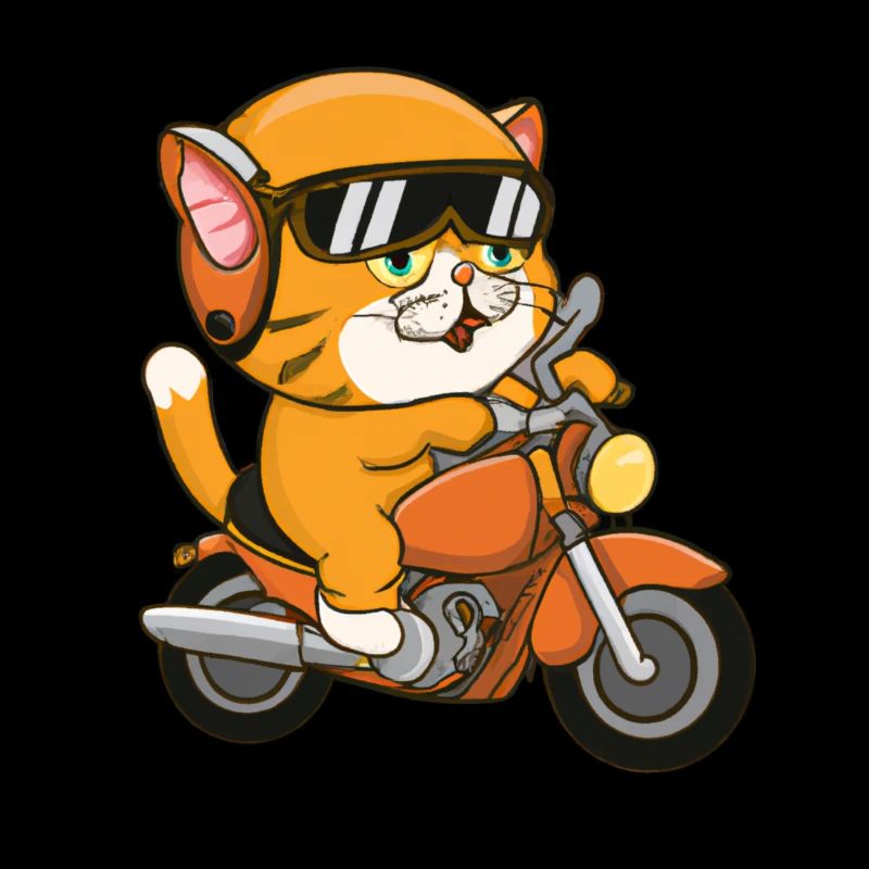 Katze mit Motorrad