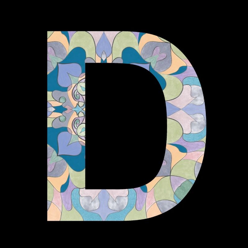 Letter D in mandala