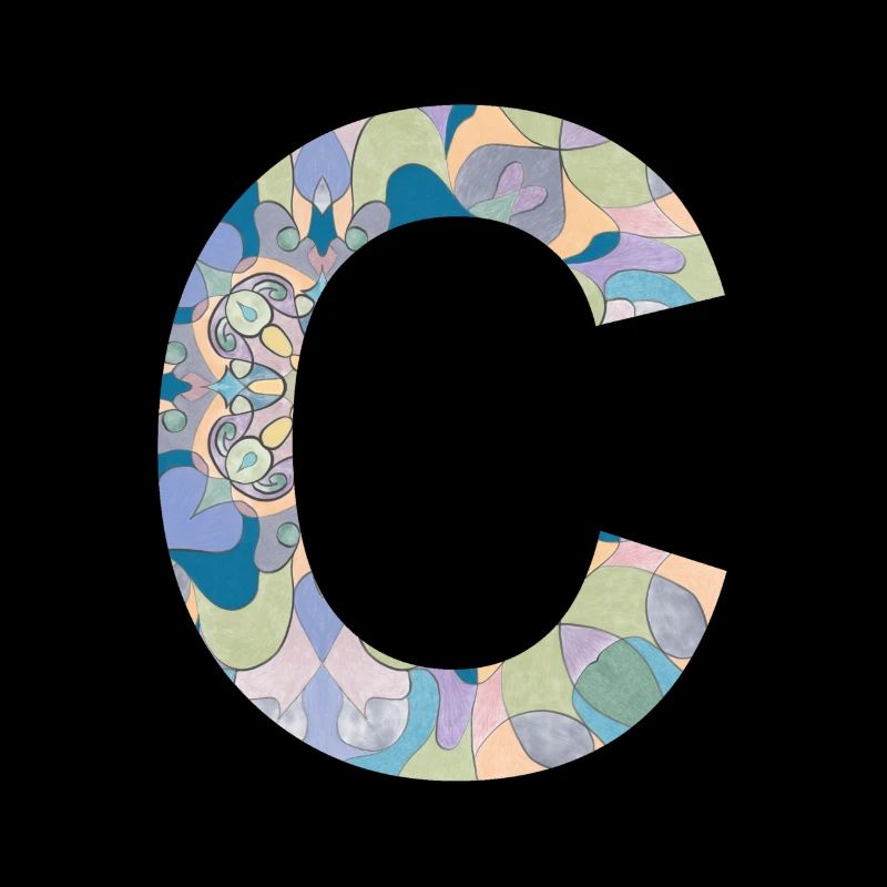 Letter C in mandala