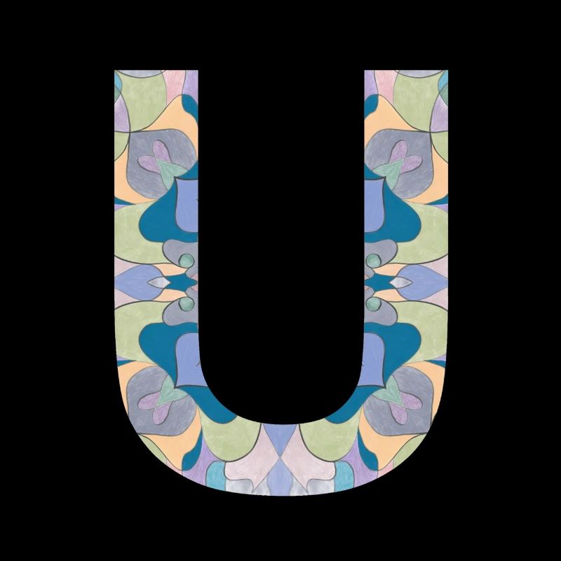 Letter U in mandala