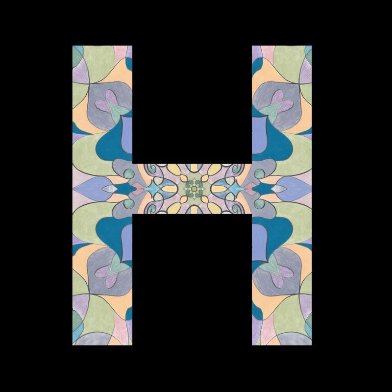 Letter H in mandala