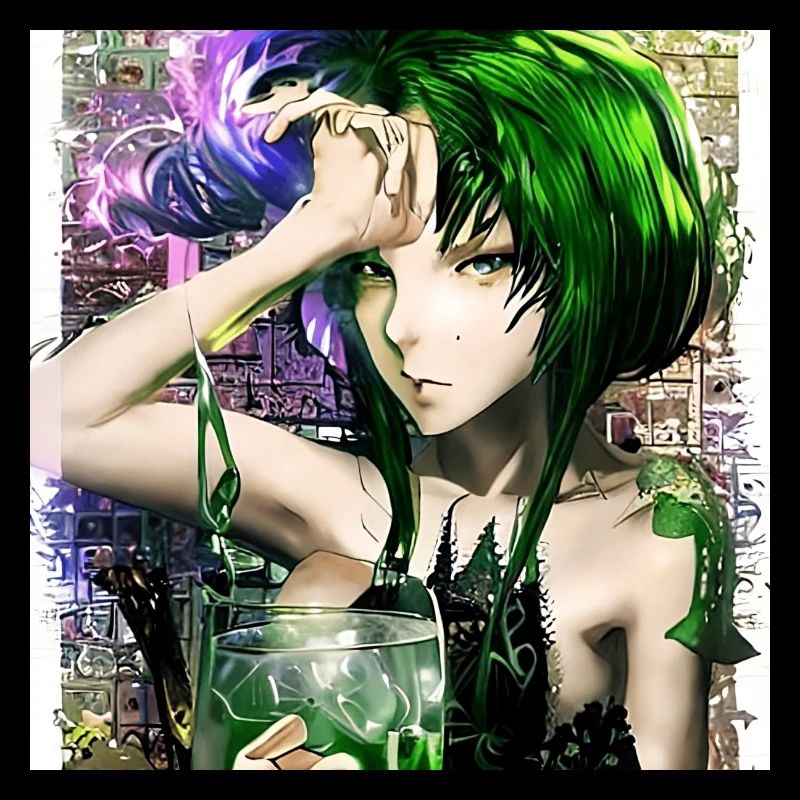 Fille aux cheveux verts le jour de la Saint-Patrick